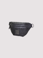 Doris Capitone Belt Crossbody Bag in Black