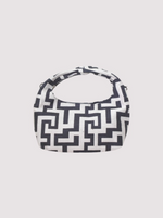 Skia Mini Hobo Bag in Ecru Diagonal/Black