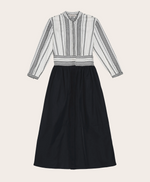 Halora Midi Dress in Black/Ivory