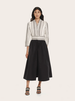 Halora Midi Dress in Black/Ivory