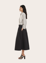 Halora Midi Dress in Black/Ivory