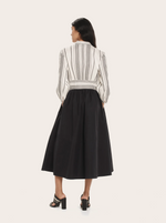 Halora Midi Dress in Black/Ivory