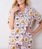 Sweet Bee Short PJ Set in Pink Petal