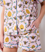 Sweet Bee Short PJ Set in Pink Petal
