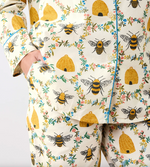 Sweet Bee Long PJ Set in Cream