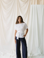 Soft Tie Top in White Linen
