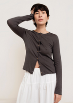 Corinne Slim Cardigan in Storm Grey