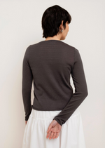 Corinne Slim Cardigan in Storm Grey