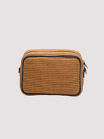 Chronos Raffia Crossbody Bag in Tobacco