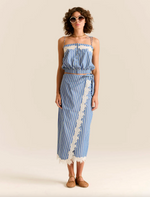 Loren Skirt in Blue Stripes