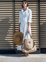 Thalassa Shoulder Bag – Beige Classic Pattern with EL Sand Strap
