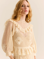 Mari Crochet Top in Cream