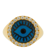 Crystal Evil Eye Chevalier Ring
