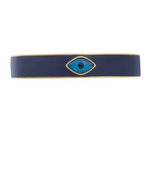 Oval Eye Blue Enamel Cuff