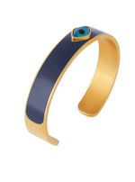 Oval Eye Blue Enamel Cuff