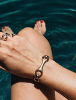 Triple Linked Double Beam Cuff- Sterling Silver