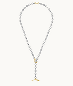 Two Tone Double Beam Chain Necklace