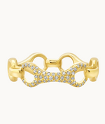 15mm Beam Link Ring with Top Link with White Pavé Diamonds