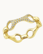 15mm Beam Link Ring with Top Link with White Pavé Diamonds