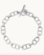 Stirrup Chain Bracelet with Tusk Clasp - Sterling Silver