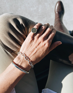 Stirrup Chain Bracelet with Tusk Clasp - Sterling Silver