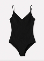Luna Deep V Bodysuit in Black