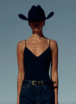 Luna Deep V Bodysuit in Black