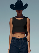 Oasis Crop Tank in Black