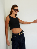 Oasis Crop Tank in Black