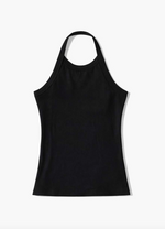 Midnight Halter Tank in Black