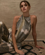 Nile Python Draped Halter Top