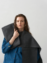 Wool Scarf in Deep Smoke Grey