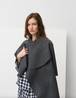 Wool Cloak in Deep Grey