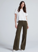 Brighton Wide Leg Cord in Safari Green