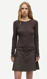 Saalexo LS Cardigan in Mulch