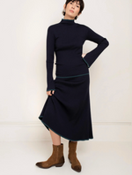 Alexa Knit Skirt in midnight Blue Combo