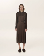 Hera Textured Silk Jacquard Midi Dress