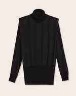 Agapi Silk-jacquard sweater in Black
