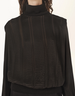 Agapi Silk-jacquard sweater in Black