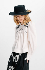 Imaan Top in Cream Applique
