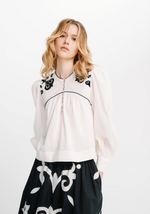 Imaan Top in Cream Applique