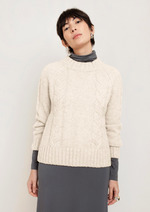 Hana Cable Sweater in Cream