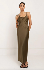 Bella Dress in Moss Green