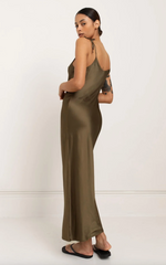 Bella Dress in Moss Green