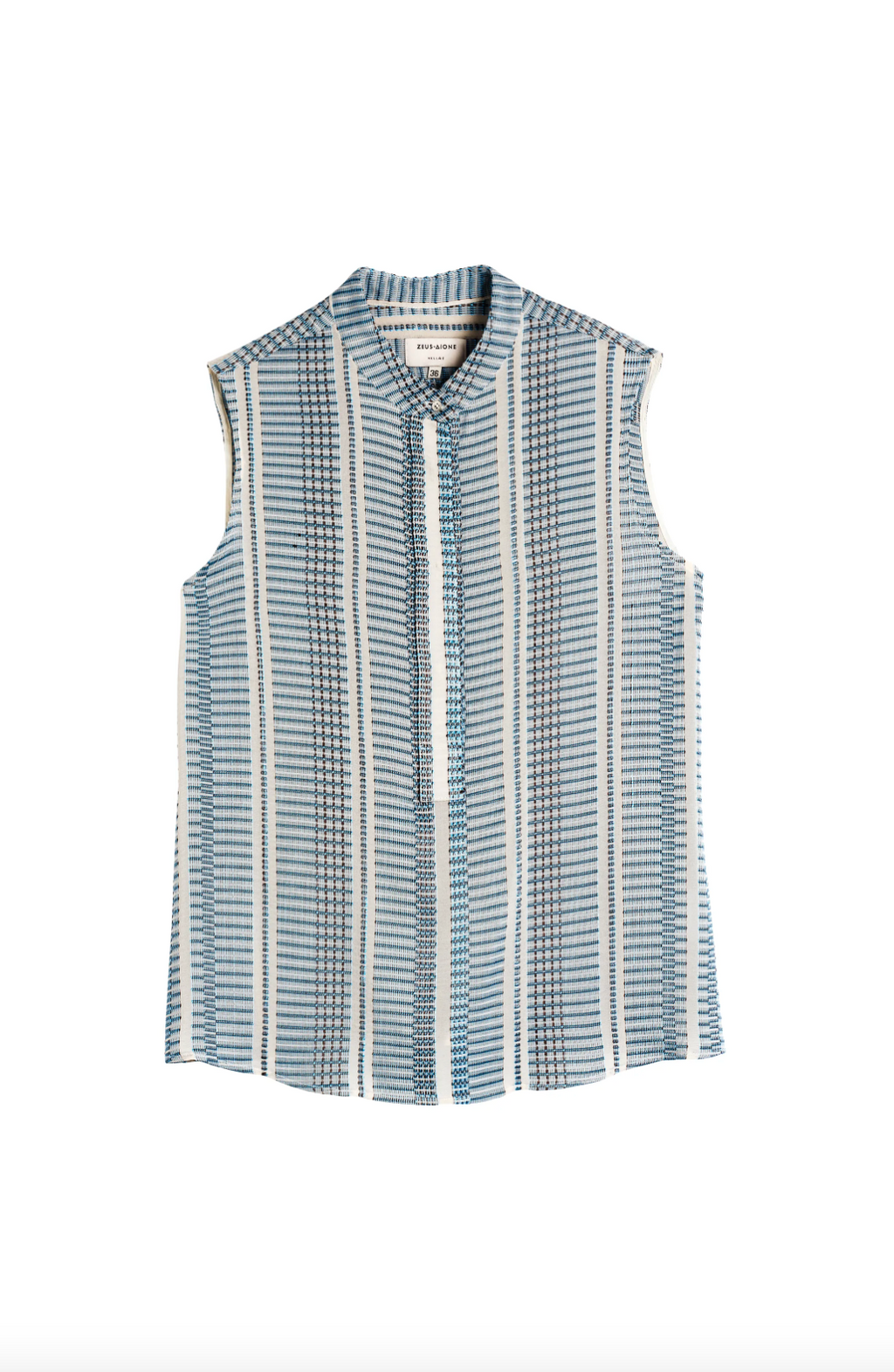 Hera Sleeveless Top in Ivory-Sky Blue
