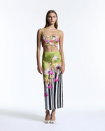Mixed Floral Canopy Beaded Column Skirt