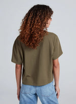 Shrunken V Tee in Safari Green