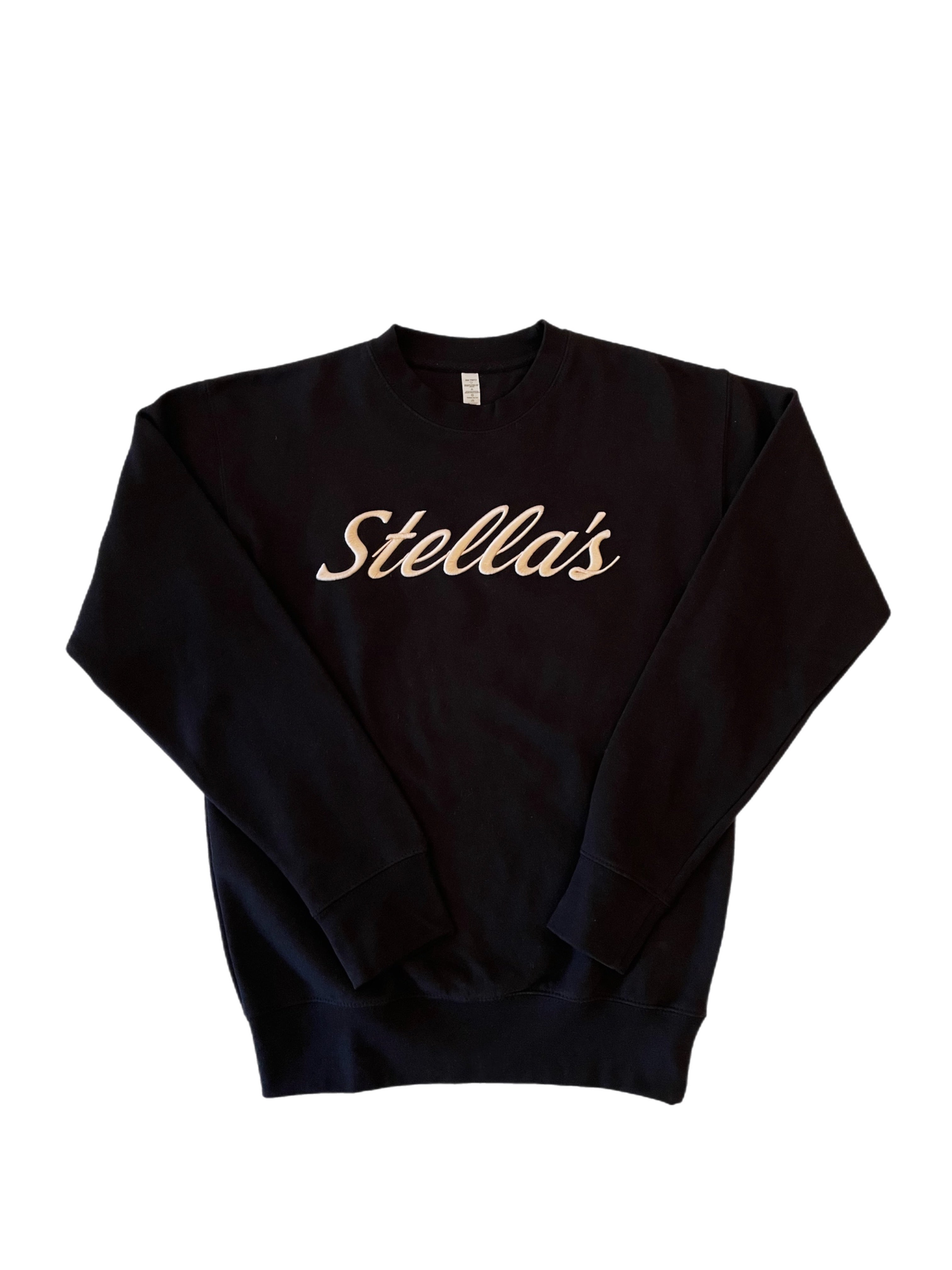 Stella's Embroidered Crewneck Sweatshirt Black with Cream