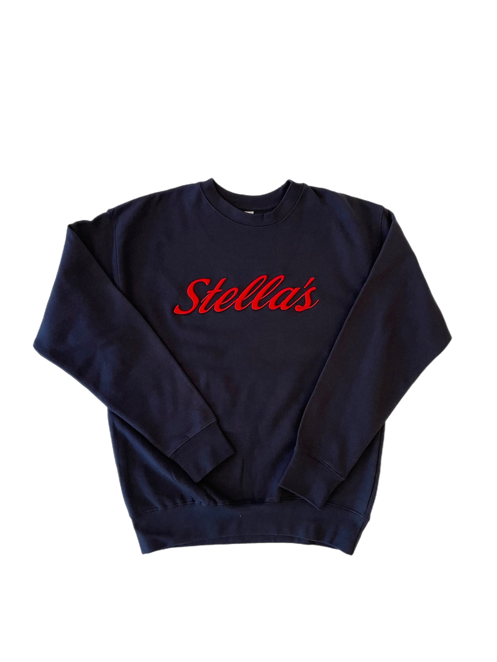 Stella's Embroidered Crewneck Sweatshirt in Navy with Red Embroidery