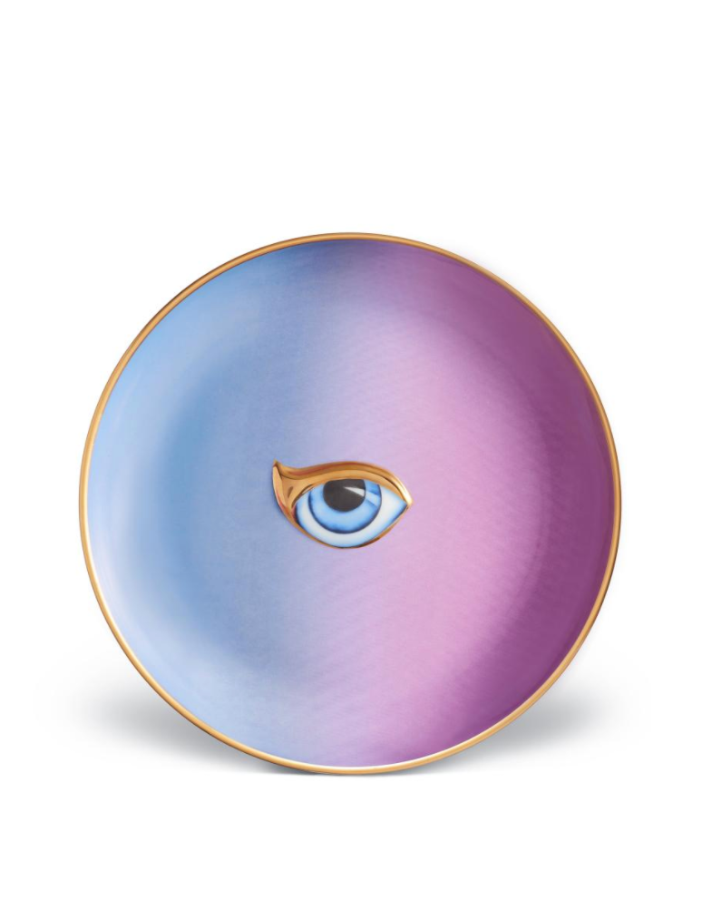 Lito-Eye Canape Plate in Blue+Purple
